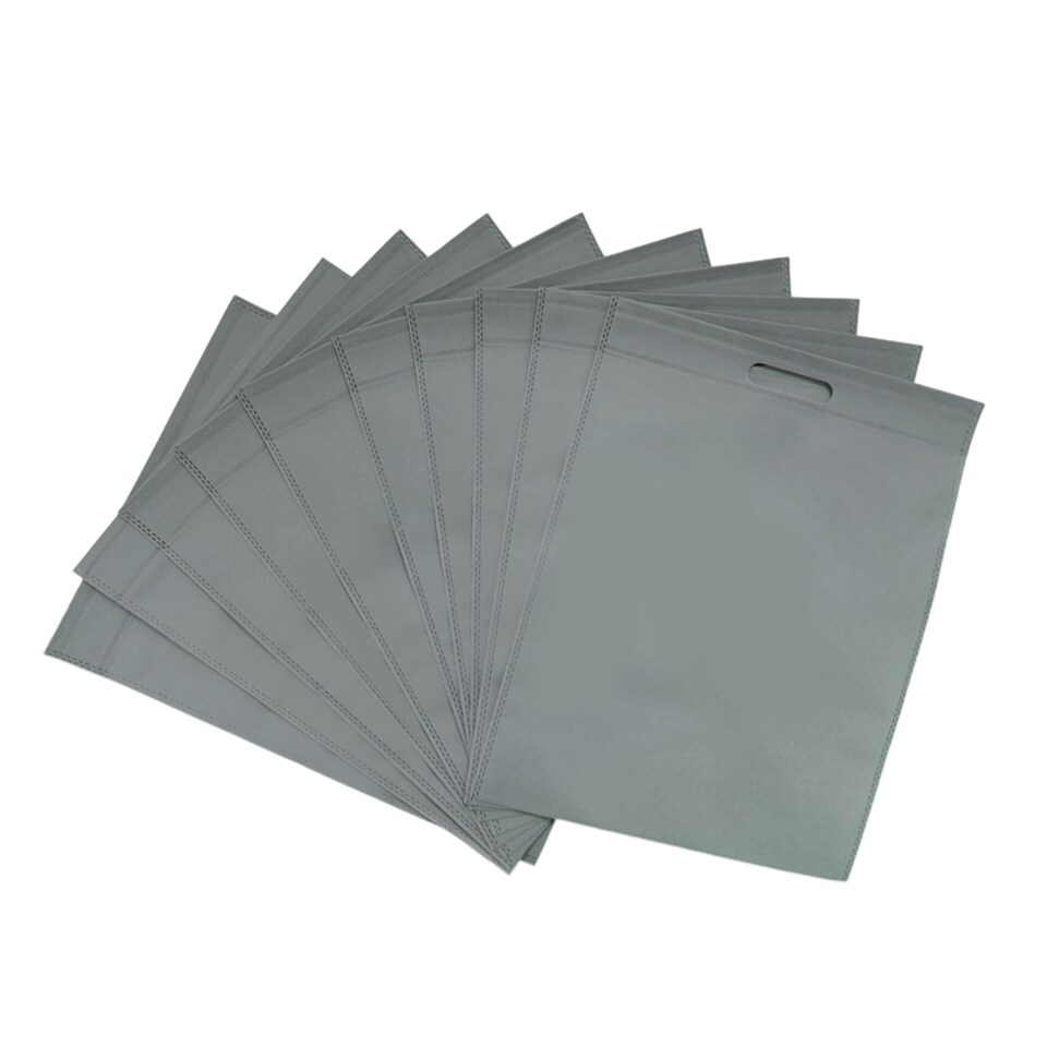 image 1 of Pack of 25 Grey Coloured 40x30cm Non-Woven Patch Handle Bags | Grey