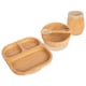 image 1 of Tiny Dining 4pc Divided Bamboo Suction Baby Feeding Set - Beige
