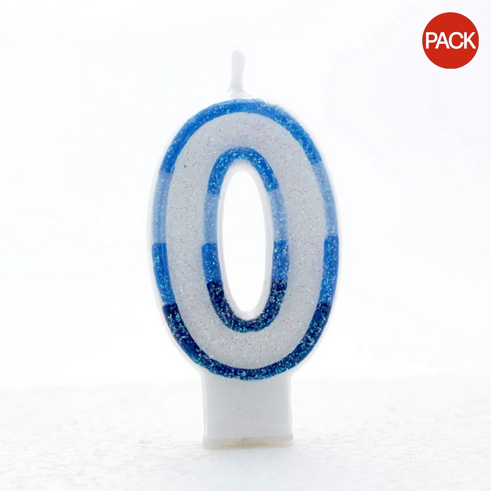 Apac Blue Birthday/Anniversary Number Candles (Pack Of 6) - White/Blue - 4