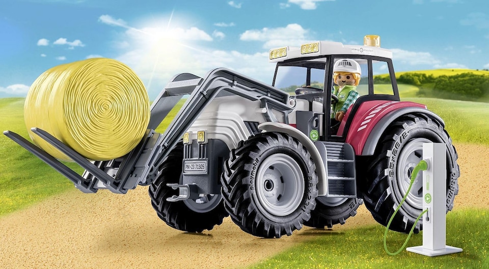 image 1 of Large Tractor with Hay Bales