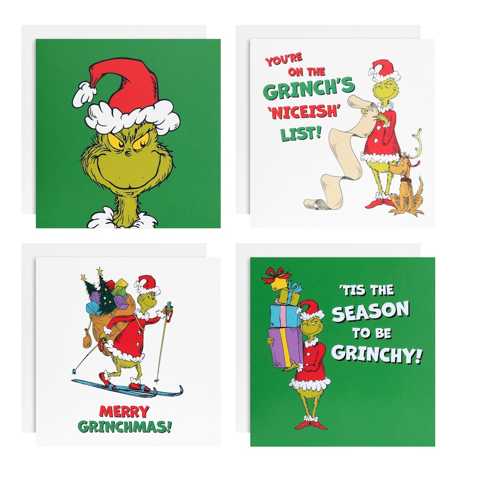 image 1 of Hallmark Pack Of 20 Kids' Christmas Cards - 4 Fun Grinch Inspired Designs
