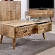 image 3 of Zenon Light Mango Wood Coffee Table with 2 Drawers Brown