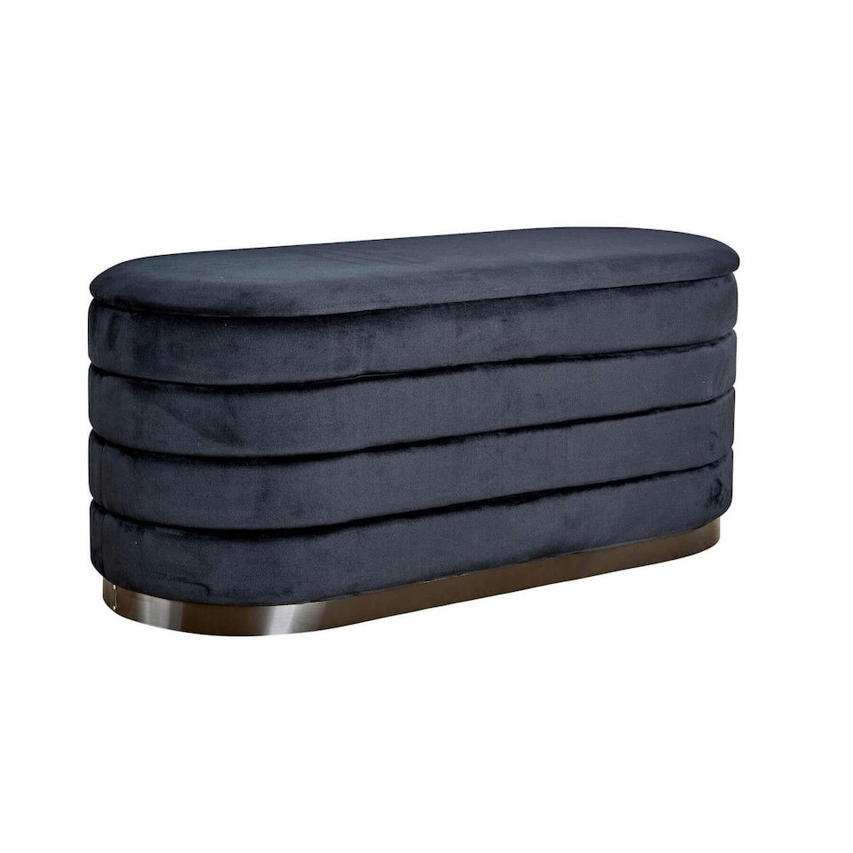 image 1 of Malmo Lift-Up Storage Ottoman Chest Box Black