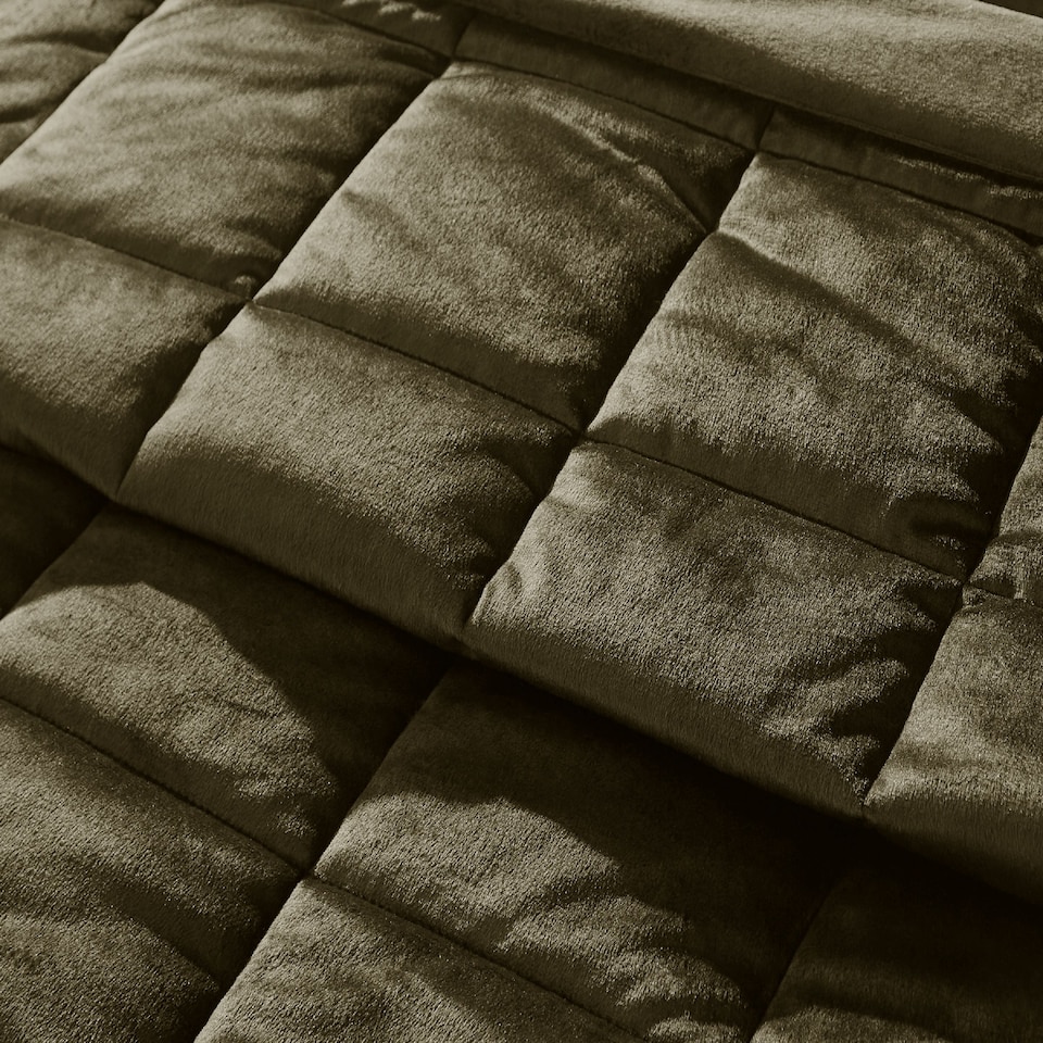 image 1 of Catherine Lansfield Kingsley Matt Velvet Quilted Bedspread