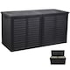 image 1 of XXL 750L Garden Storage Box, Black - 155x66x80 cm, Double Lid, Weatherproof