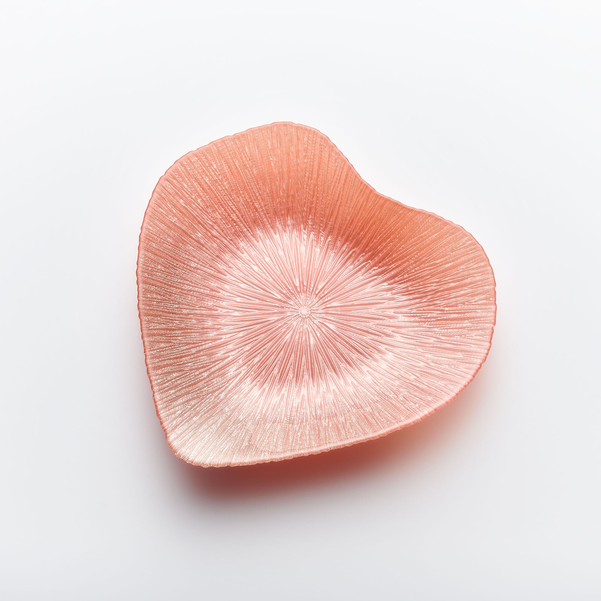 Sienna Glass Glass Bowl Heart Design Pink