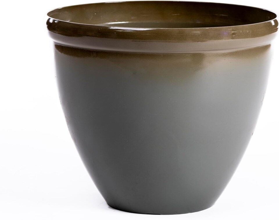 image 1 of Samaria Glazed Effect Vase Planter Olive (D45.5 x H37.5cm) | Blue | 1