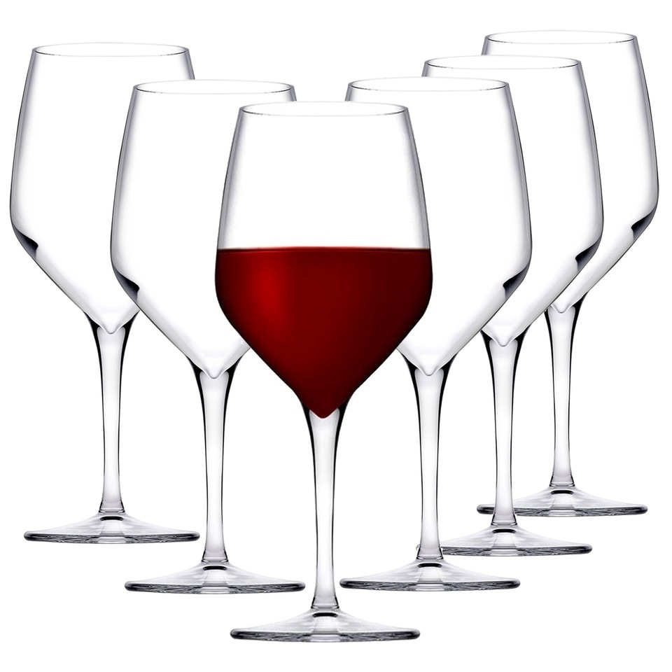 image 1 of Stemmed Wine Glasses Champagne Prosecco Flutes Cocktail Dinner Party | Clear | 6x580ml Wine Glasses