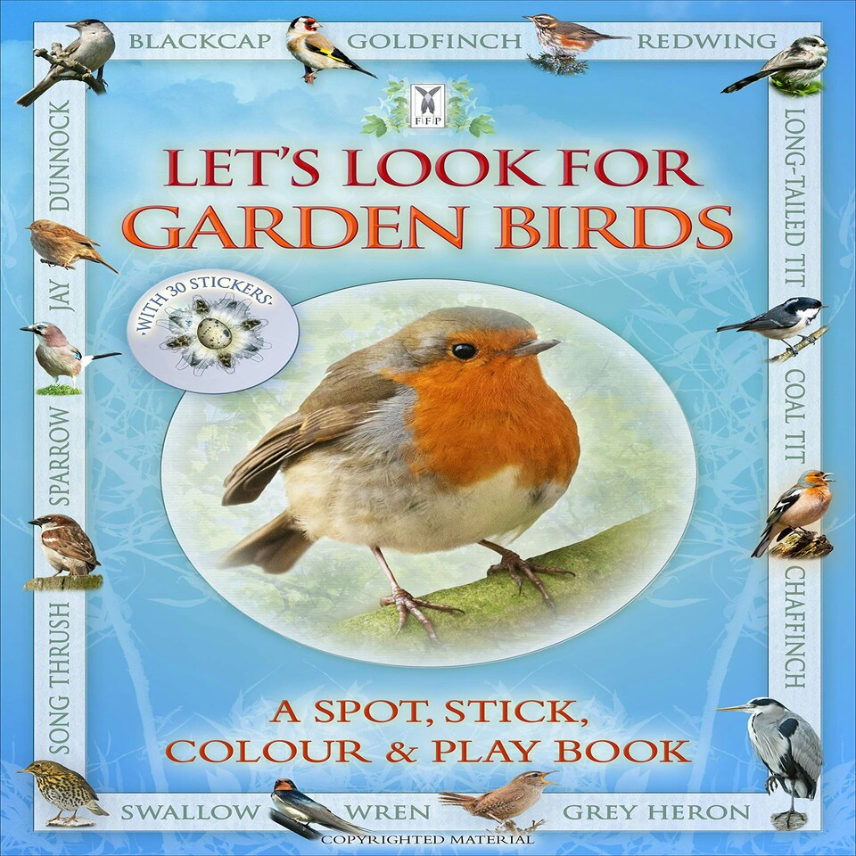 image 1 of Let's Look For Garden Birds - 18D Kids Activity & Sticker - PAPERBACK - 9781908489043