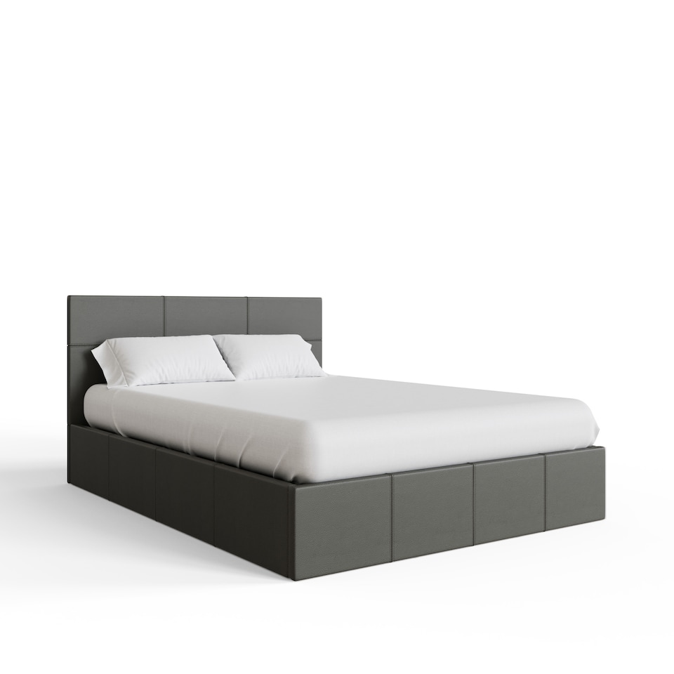 image 1 of End Lift Ottoman Storage Bed King Grey | Grey | Grey