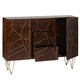 image 3 of Dark Gold Extra Large Sideboard 3 Drawers And 2 Doors - Solid Mango Wood - L40 x W160 x H85 cm | Brown
