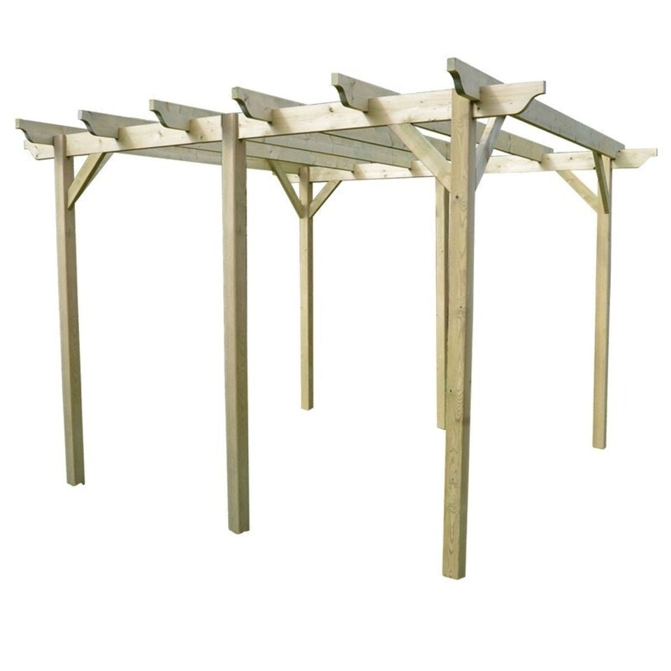 image 1 of Garden Pergola 6 Posts - Wood - L240 x W780 x H270 cm - Light Green