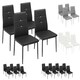 image 9 of Dining Chair Set - high backrest, slim steel legs & rhinestone highlights - Set of 8 Black