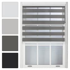 Day and Night Zebra Roller Blind 175cm Wide x 165cm Long | Grey | Dark Grey