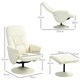 image 3 of HOMCOM PU Leather Armchair and Footrest Swivel Recliner w/ Ottoman Cream White
