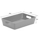 image 4 of Wham Studio 5 x 2L Rectangular Plastic Storage Baskets Ice White Grey