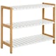 image 1 of HOMCOM 3-Tier Shoe Rack Wood Frame Slatted Shelves Open Storage, Natural