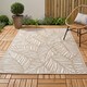 image 1 of Outdoor Plastic Rug Wool-Look Anti-Slip Durable Garden Patio Conservatory Carpet Mat - Beige Leaf | Brown | Beige