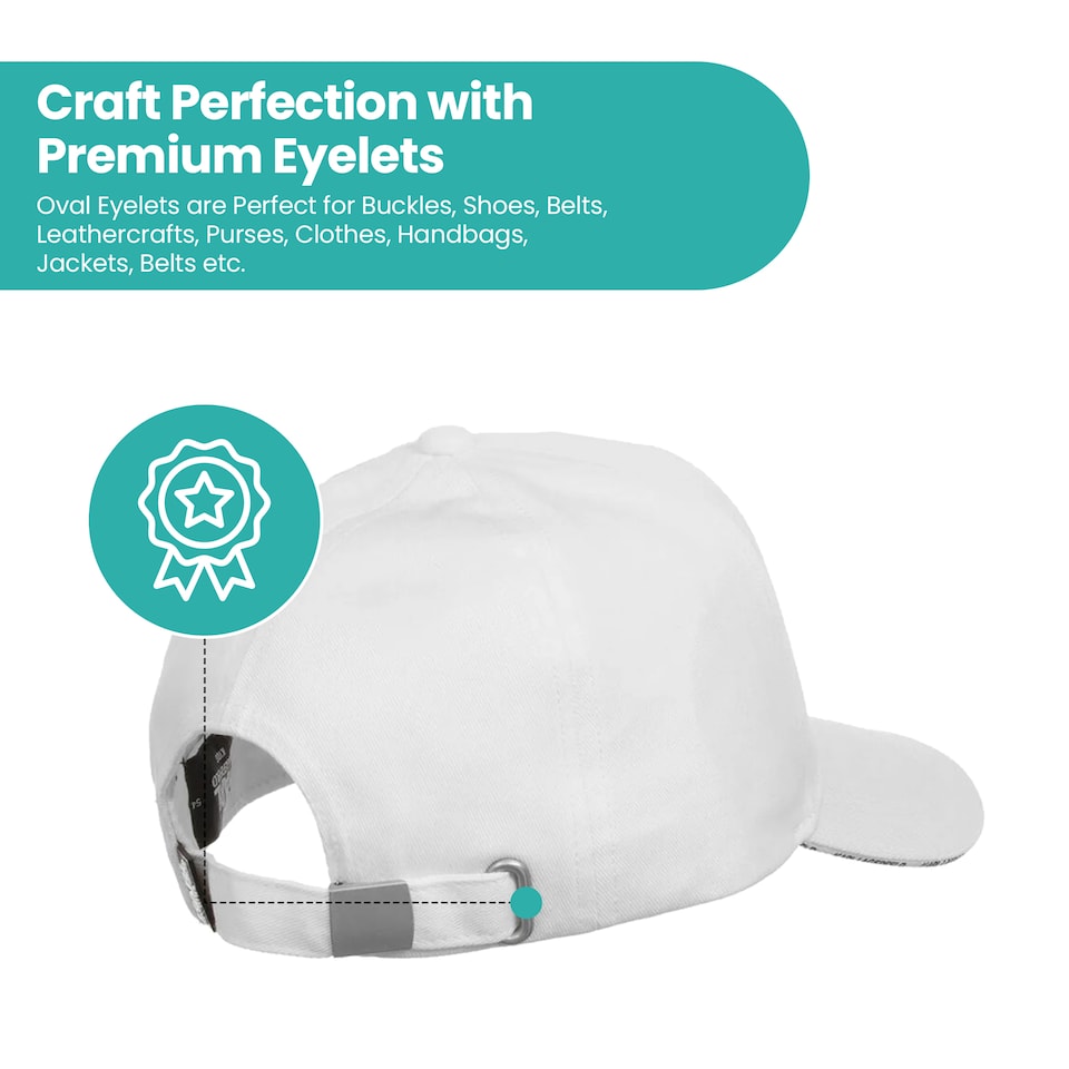 image 1 of 25mm Oval Shaped Brass Eyelet& Washer Metal Grommet Kit for DIY- 50pcs