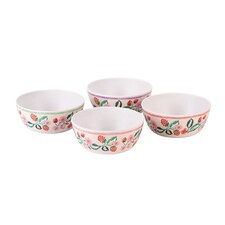 Cath Kidston Raspberry Set of 4 Melamine Cereal Bowls