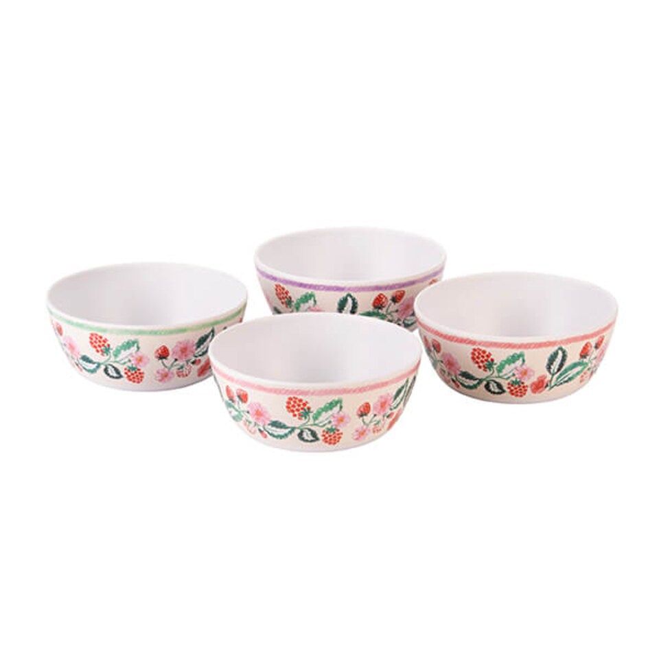 image 1 of Cath Kidston Raspberry Set of 4 Melamine Cereal Bowls