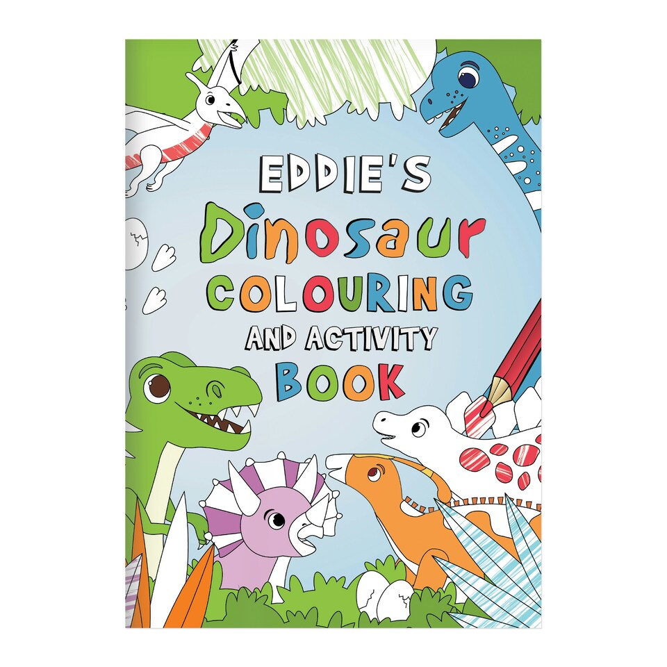 image 1 of Personalised Dinosaur Colouring Book Multi