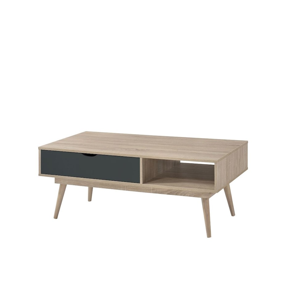 image 1 of Alford Scandinavian Low Coffee Table Living Room Sonoma Oak & Grey
