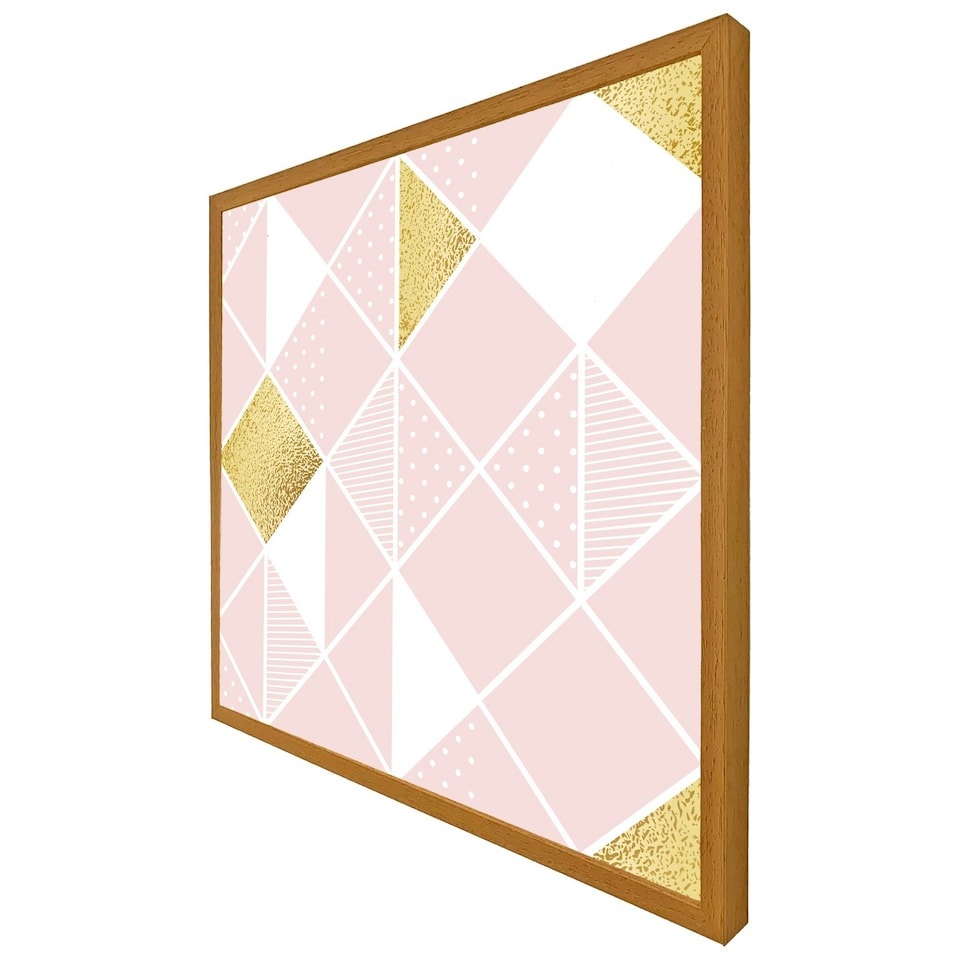 image 1 of Pink & gold geometric (Picture Frame) White | S