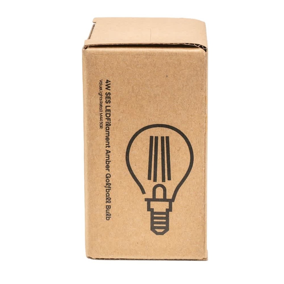 image 1 of ValueLights 10 Pack Filament E14 Amber Tinted Golfball Light Bulbs | Clear