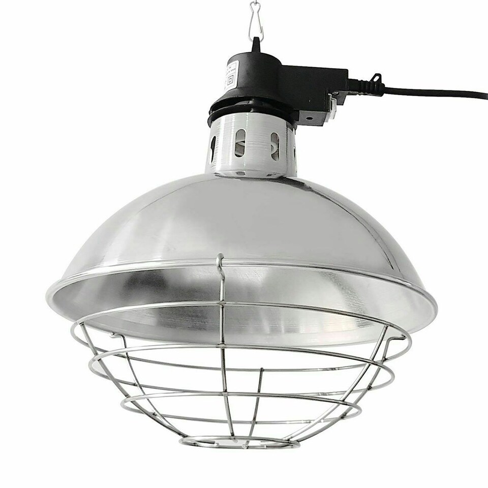 Tusk Heat Infra-Red Traditional Intelec Lamp (UK Plug) - Silver - Wire Guard