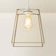 image 4 of ValueLights Susie Pair of Glass Pendant Lantern Gold Lamp Shades | Gold