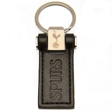 Tottenham Hotspur FC Leather Keyring - Black/Gold - One Size