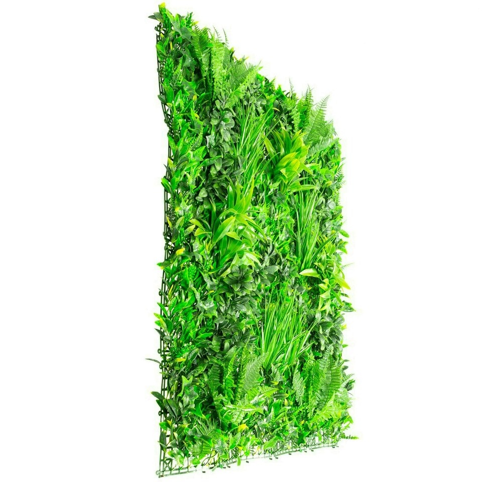 image 1 of Primrose Artificial Mixed Plants Green Garden Wall Hedge Panel 1m x 1m Set of 8