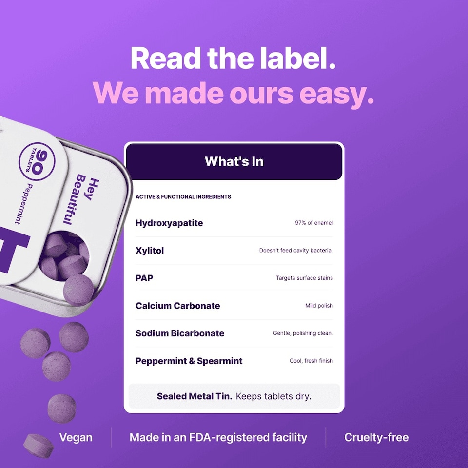 image 1 of DR.DENT Purple Toothpaste Tablets | Hydroxyapatite + PAP