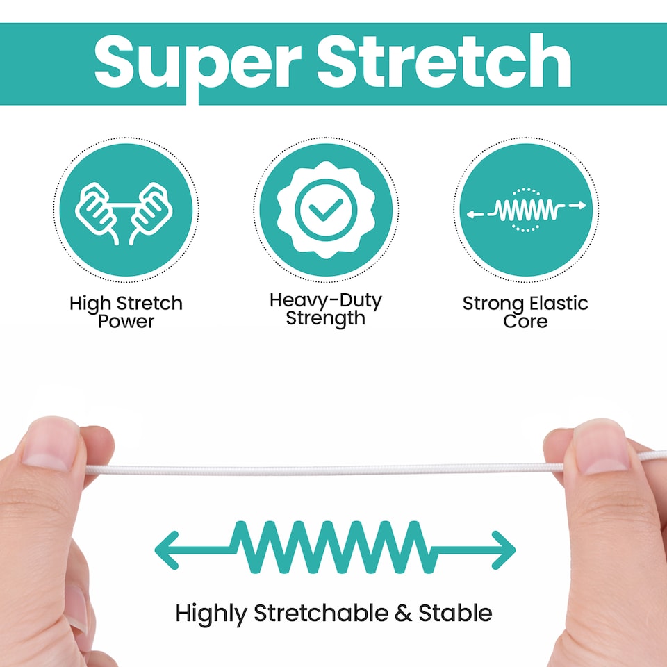 image 1 of 1mm Round Elastic Cord, Soft Durable and Stretchable Material - 25 Metres
