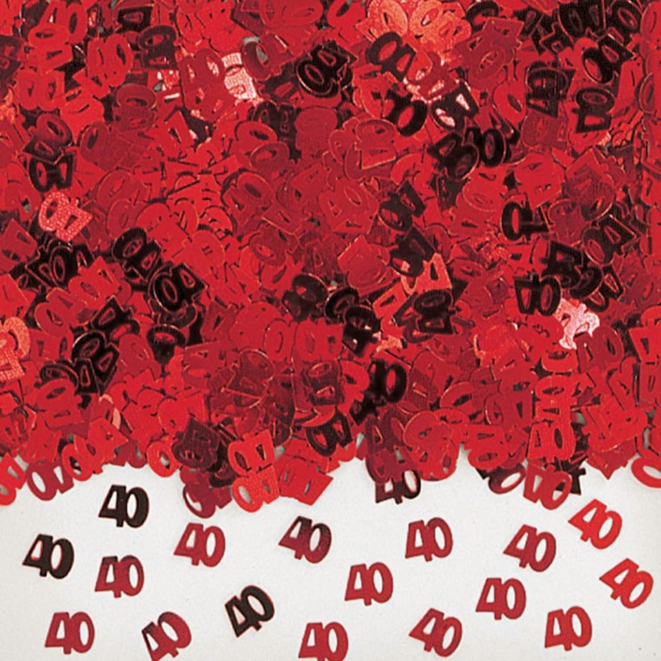 Amscan 40th Anniversary Confetti - Red - One Size
