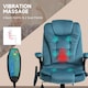 image 4 of Vinsetto Office Chair, Desk Chair with 6-Point Massage and Back Heated, Velvet-Feel Fabric Computer Chair with Arms, Lumbar Support, Blue