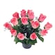 image 6 of Homescapes Set of 3 Red, Pink & White Rose and Gypsophila Artificial Flowers in Grave Vases