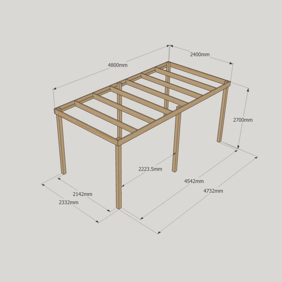 image 1 of Garden Pergola 6 Posts - Wood - L240 x W480 x H270 cm - Light Green