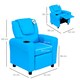 image 5 of HOMCOM Kids Recliner Chair w/ Cup Holder, PU Leather Children Lounger, Blue Blue