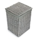 image 2 of Large Grey Wash Square Laundry Basket with Grey Sage Lining | Grey | Grey | Large