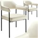 image 1 of Armchair Doe - durable fabric, black powder-coated legs, 120 kg load, 58 x 62 x 85 cm - Set of 2 White | Velvet Look Off-White
