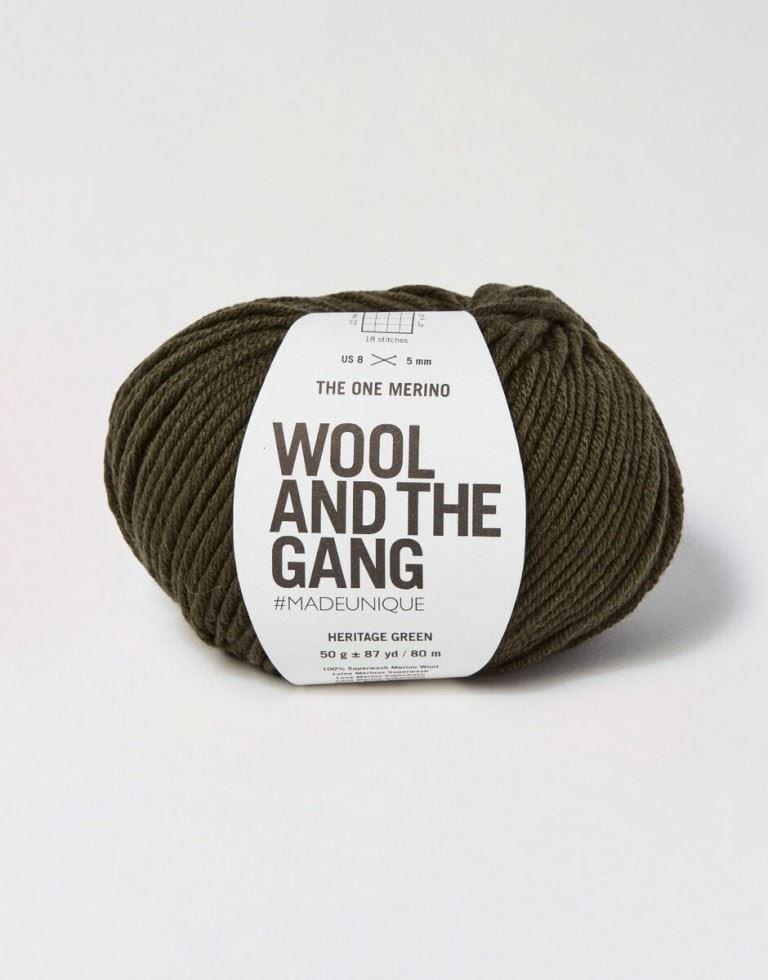 Wool and the Gang Green The One Merino Aran Yarn For Crochet, Knitting - per 50 gram ball