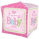 image 2 of Welcome Baby Girl Cubez Foil Helium Balloon 38cm / 15 in
