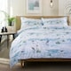 image 1 of Waders 100% Cotton Duvet Cover Set with Printed Pattern and Piped Trim Blue | White | Double