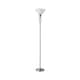 image 1 of ValueLights Memphis Twist Brushed Chrome Floor Lamp Frosted Shade | Chrome