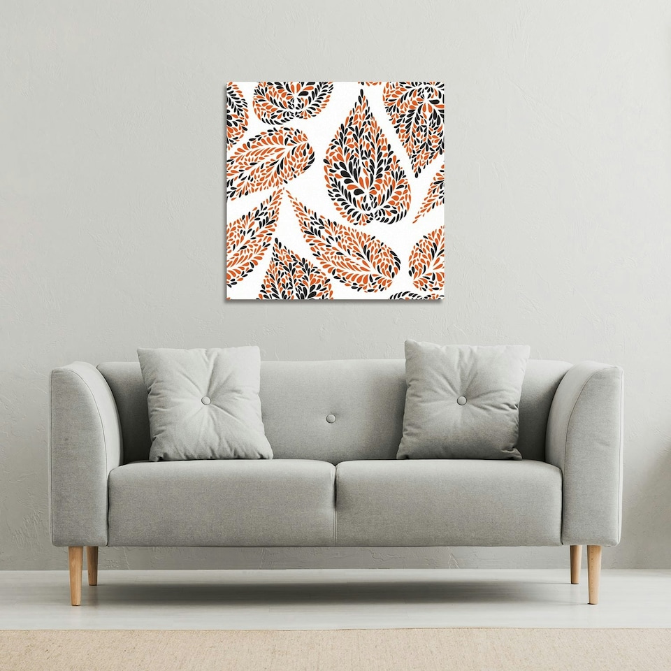 image 1 of Leaf Droplets (Canvas Print) 77 x 77 x 4cm