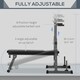 image 4 of HOMCOM Adjustable Weight Bench with Barbell Rack, Dip Station, Grey