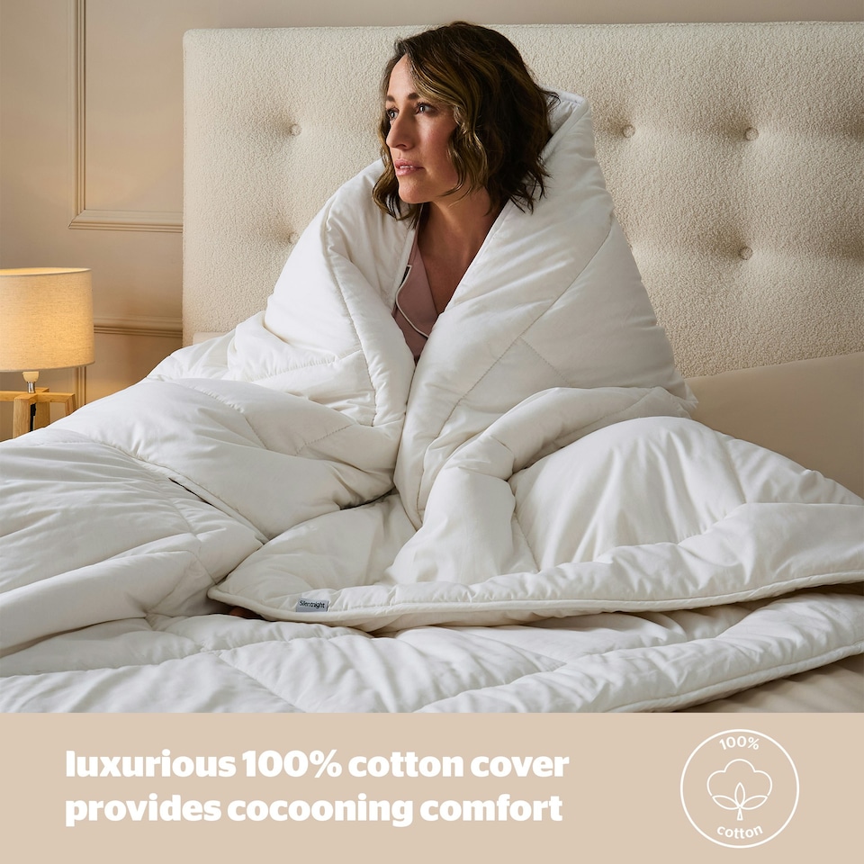 image 1 of Silentnight Luxury Natural Wool Heavyweight Duvet, Breathable Cotton Cover, Temperature Regulating, King