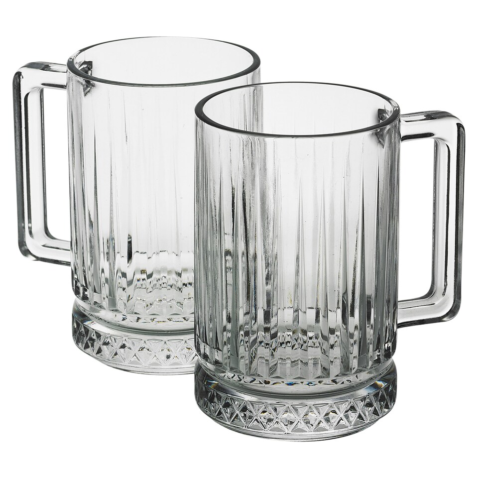 image 1 of Queensway Home And Dining Glass Coffee Mugs 310ml | Clear | Clear | Set of 2 | 2